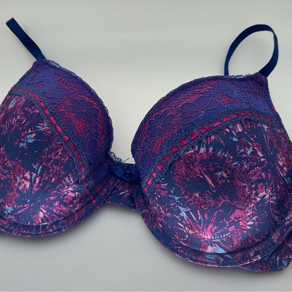 Just Be Push Up Bra Blue and Pink with Lace size 38 C - Picture 2 of 5